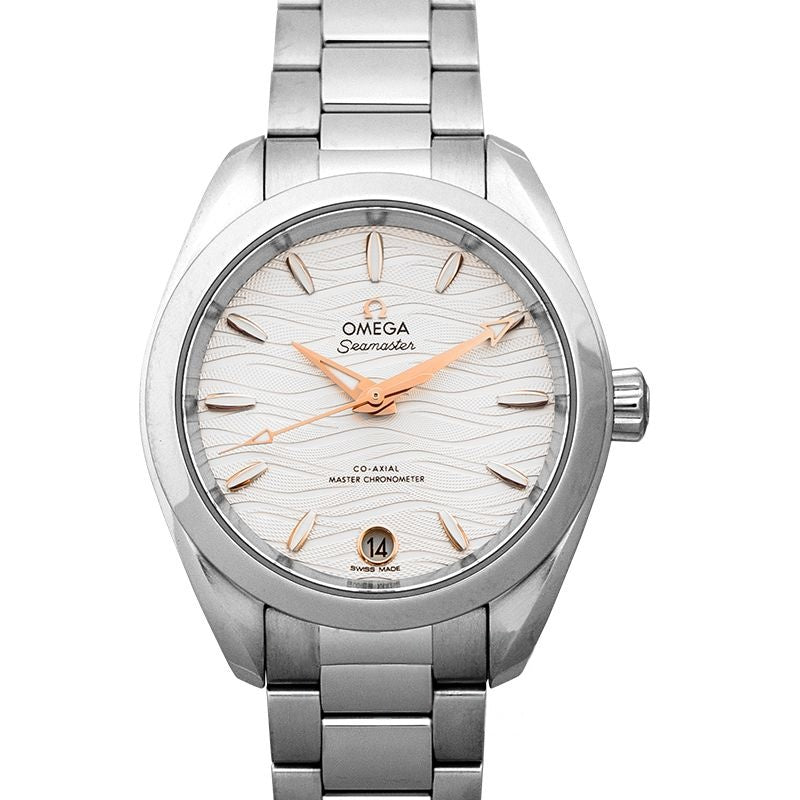 Seamaster 34 mm, silbernes Zifferblatt aus Edelstahl 220.10.34.20.02.001