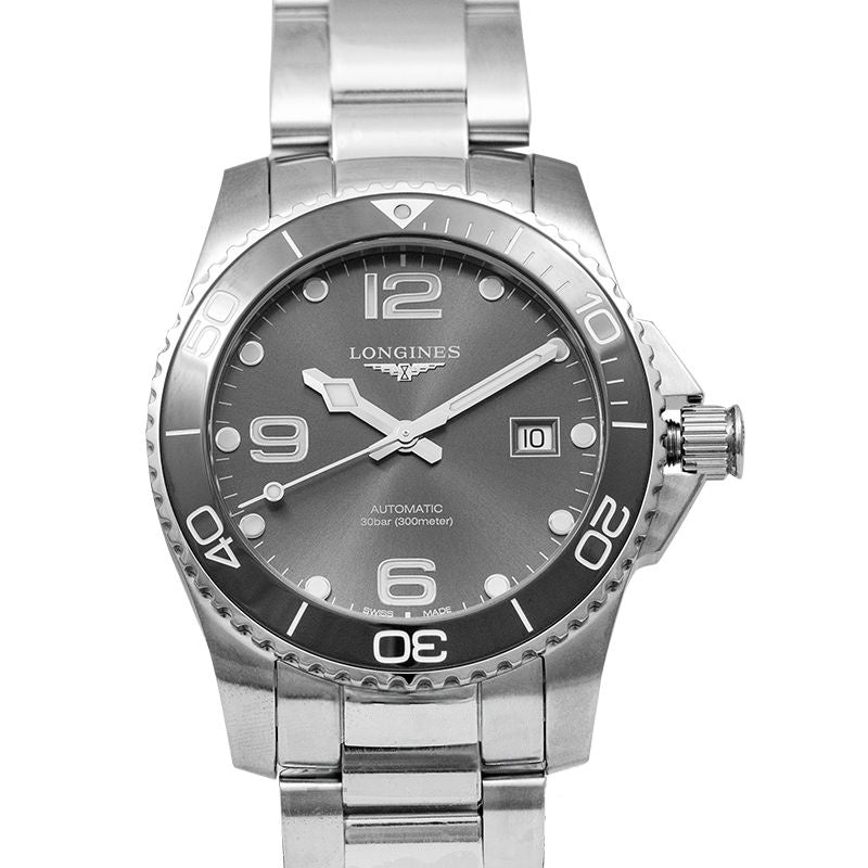 HydroConquest 41 mm graues Zifferblatt aus Edelstahl L37814766