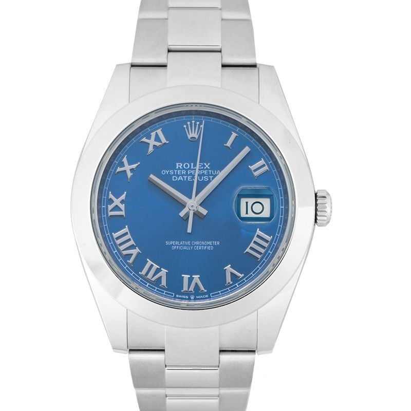 Datejust 41 mm blaues Zifferblatt aus Edelstahl 126300-0017