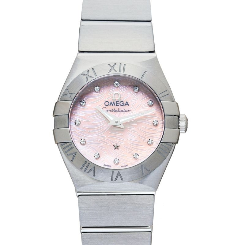 Constellation 24 mm rosa Zifferblatt aus Edelstahl 123.10.24.60.57.002