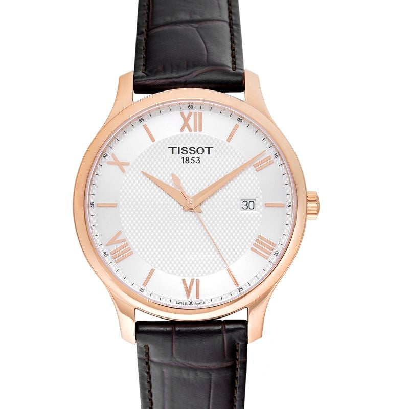 T-Classic 42 mm silbernes Zifferblatt aus Edelstahl T063.610.36.038.00