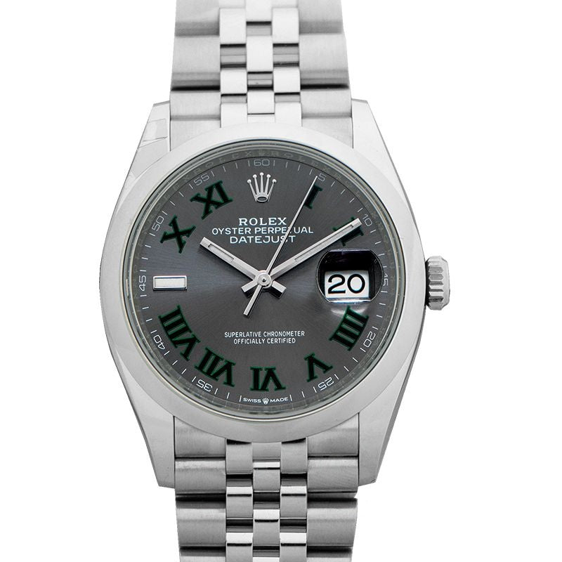 Datejust 36 mm, graues Zifferblatt aus Edelstahl 126200-0017