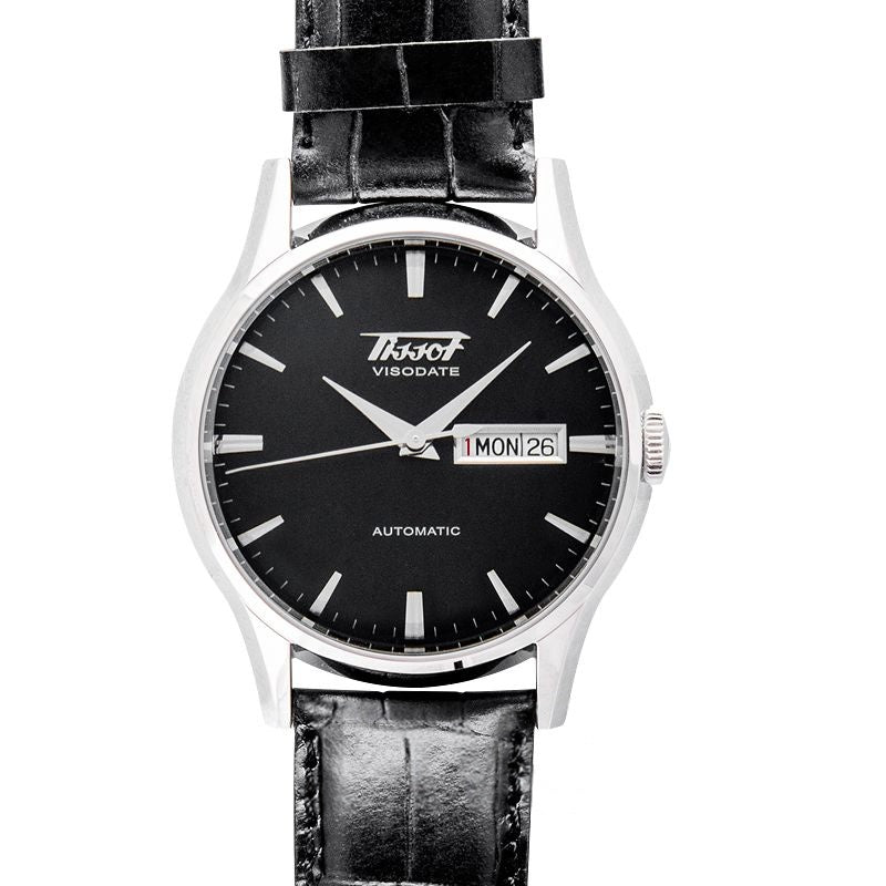 Tissot Heritage 40 mm schwarzes Zifferblatt aus Edelstahl T019.430.16.051.01