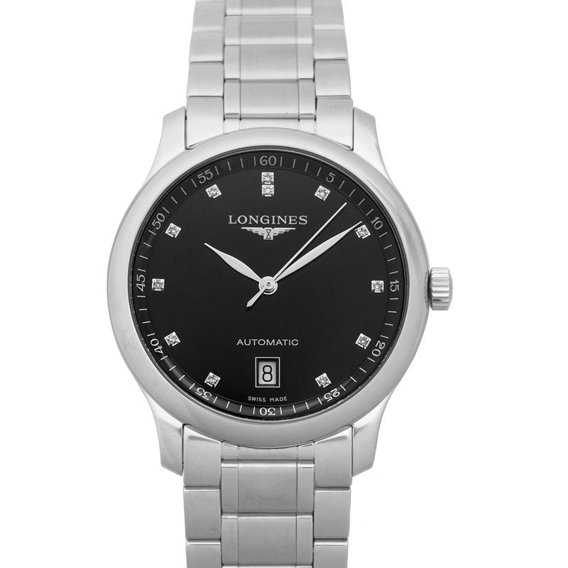 Die Longines Master Collection 39 mm schwarzes Zifferblatt aus Edelstahl L26284576