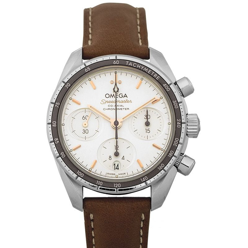 Speedmaster 38 mm silbernes Zifferblatt aus Edelstahl 324.32.38.50.02.001