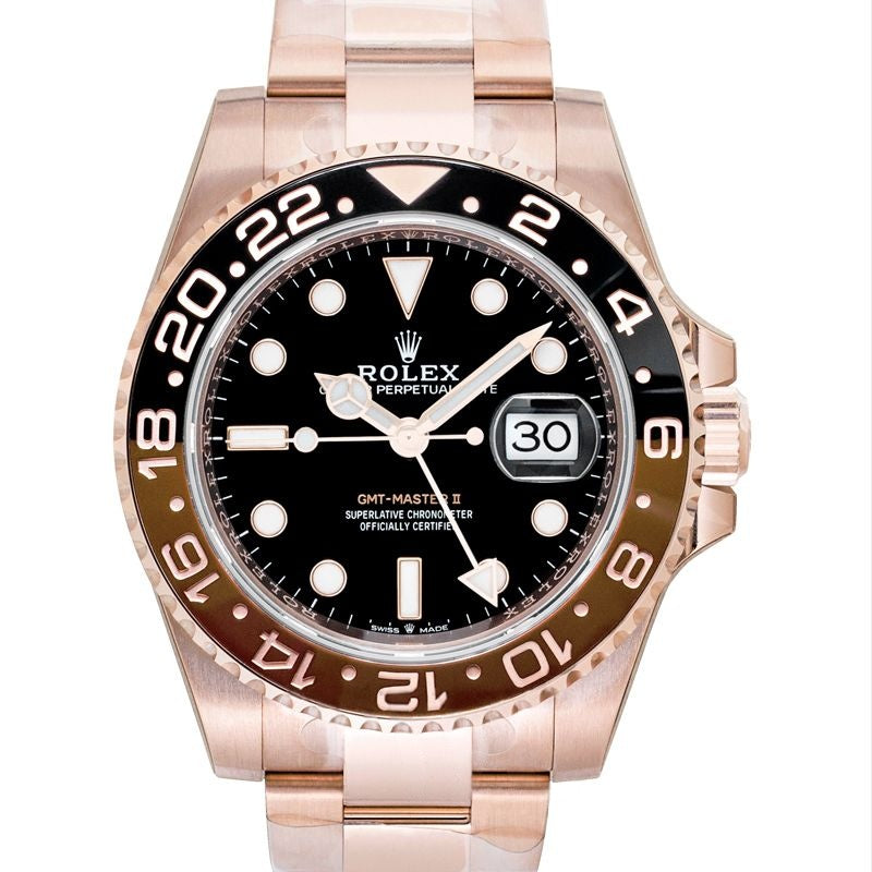 GMT Master II 40,00 mm schwarzes Zifferblatt in Everose-Gold 126715chnr