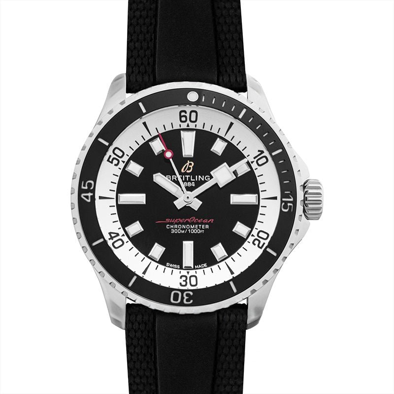 Superocean 42 mm schwarzes Zifferblatt aus Edelstahl A17375211B1S1