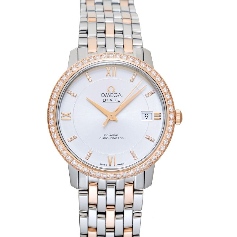 De Ville 36,8 mm silbernes Zifferblatt aus 18 Karat Roségold, Edelstahl 424.25.37.20.52.001