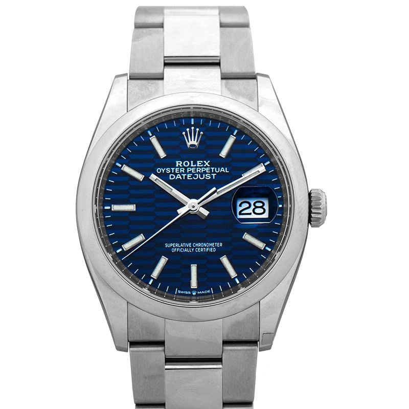 Datejust 36 mm blaues Zifferblatt aus Edelstahl 126200-0022