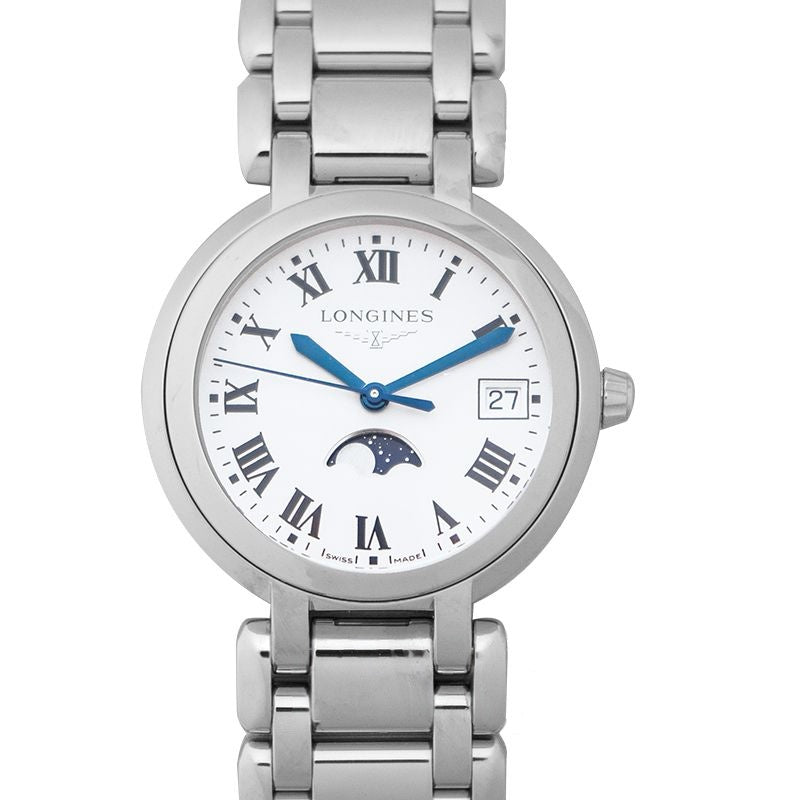 Longines PrimaLuna 34 mm silbernes Zifferblatt aus Edelstahl L81164716