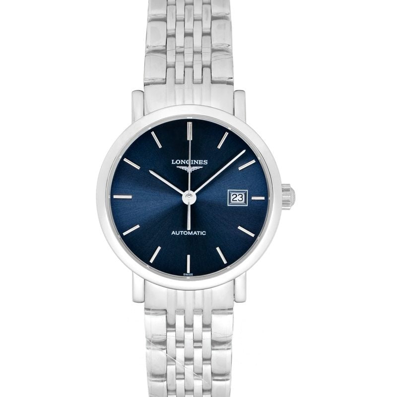 Die Longines Elegant Collection 29 mm blaues Zifferblatt aus Edelstahl L43104926