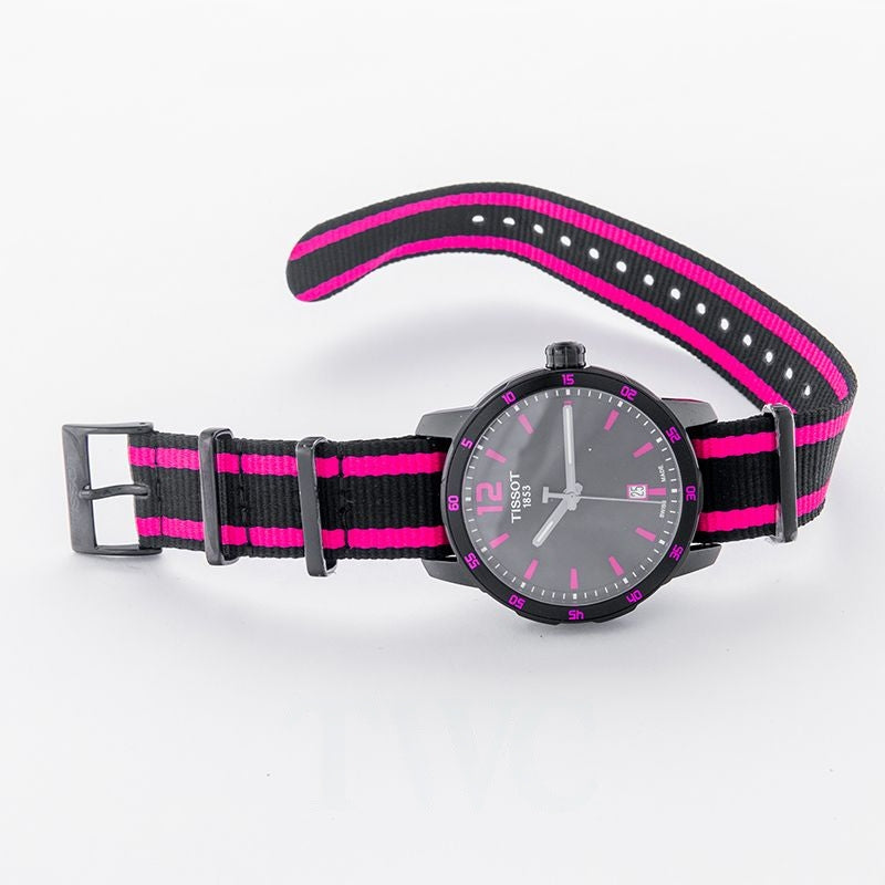 T-Sport 40 mm schwarzes Zifferblatt aus Edelstahl T095.410.37.057.01