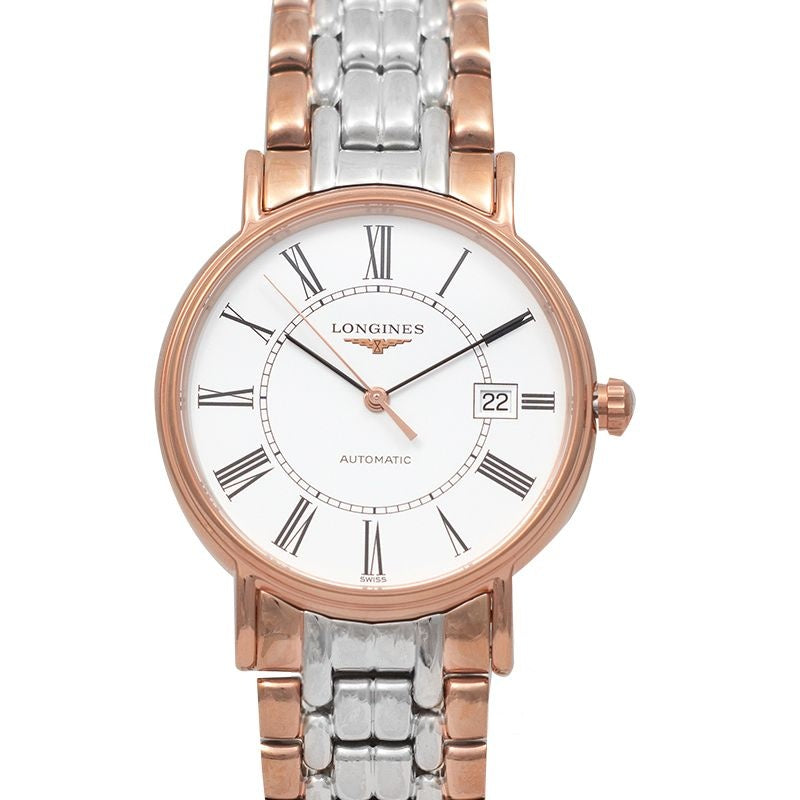 Présence 38 mm weißes Zifferblatt aus Edelstahl L49211117