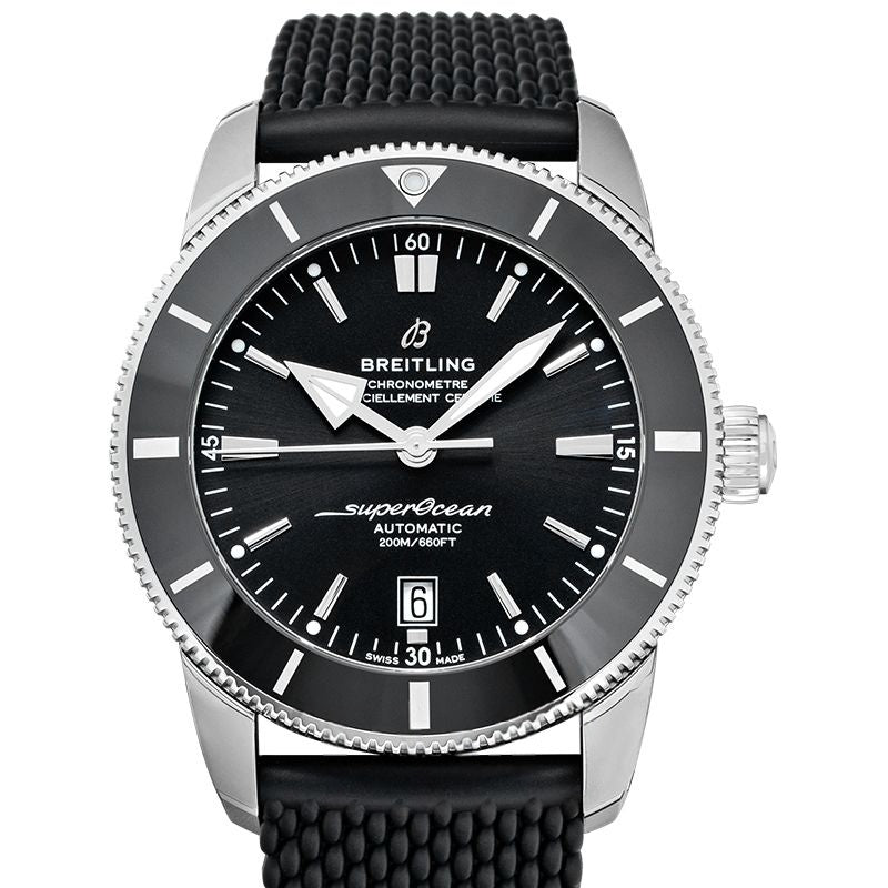 Superocean Heritage 44 mm schwarzes Zifferblatt aus Edelstahl AB2030121B1S1