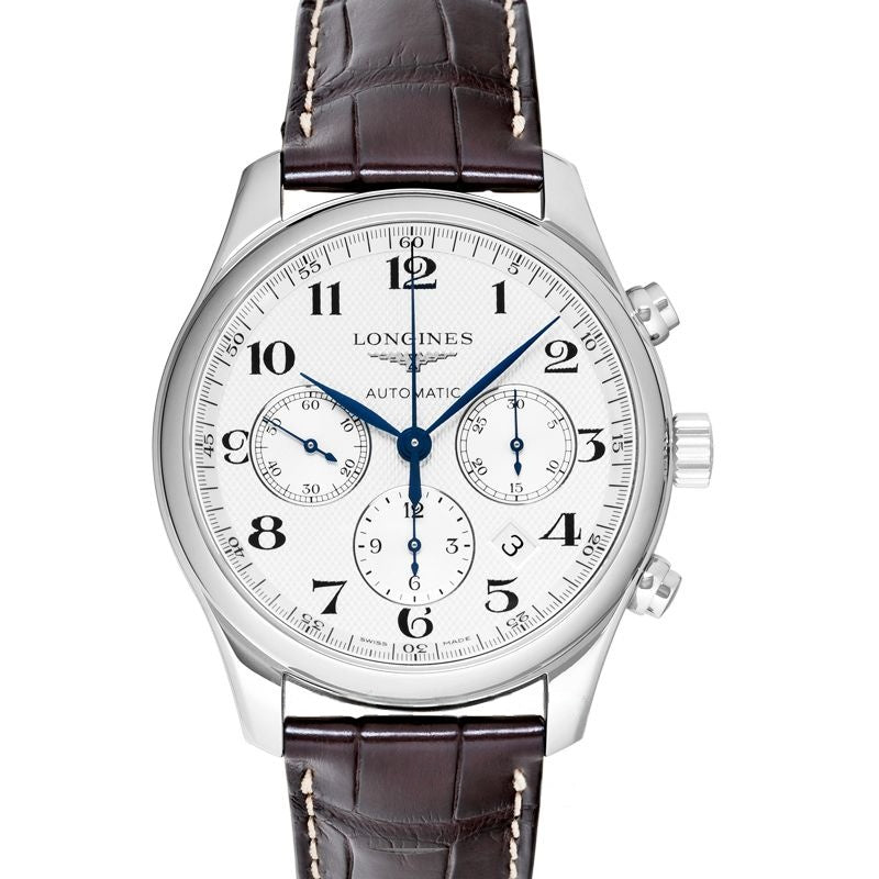 Die Longines Master Collection 42 mm silbernes Zifferblatt aus Edelstahl L27594783