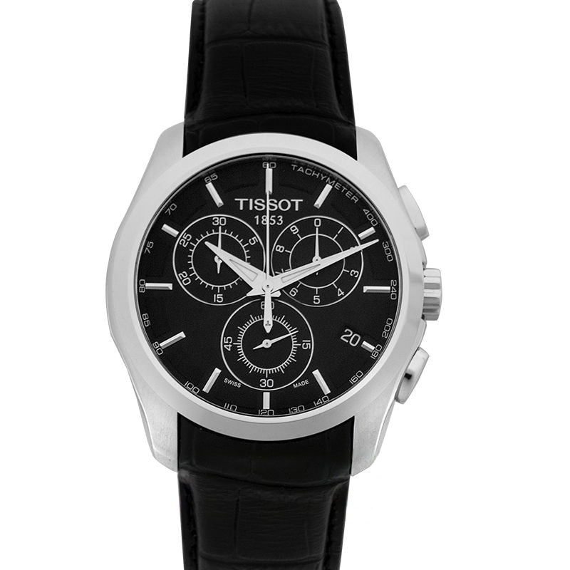 T-Classic 41 mm schwarzes Zifferblatt aus Edelstahl T035.617.16.051.00