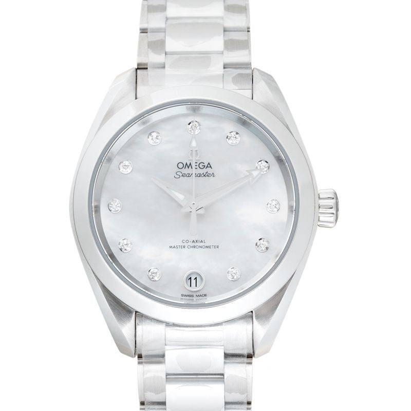 Seamaster 34 mm Perlmutt-Zifferblatt aus Edelstahl 220.10.34.20.55.001