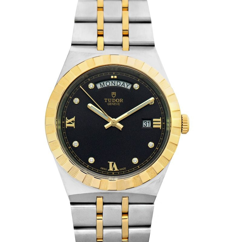 Tudor Royal 41 mm schwarzes Zifferblatt aus Edelstahl 28603-0005