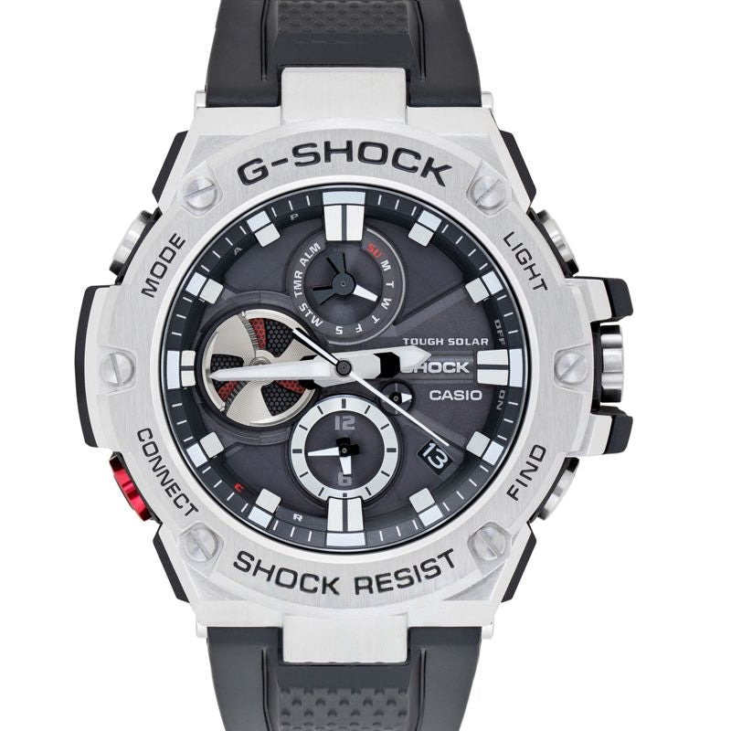 G-Shock 53,8 mm schwarzes Zifferblatt aus Edelstahl GST-B100-1AJF