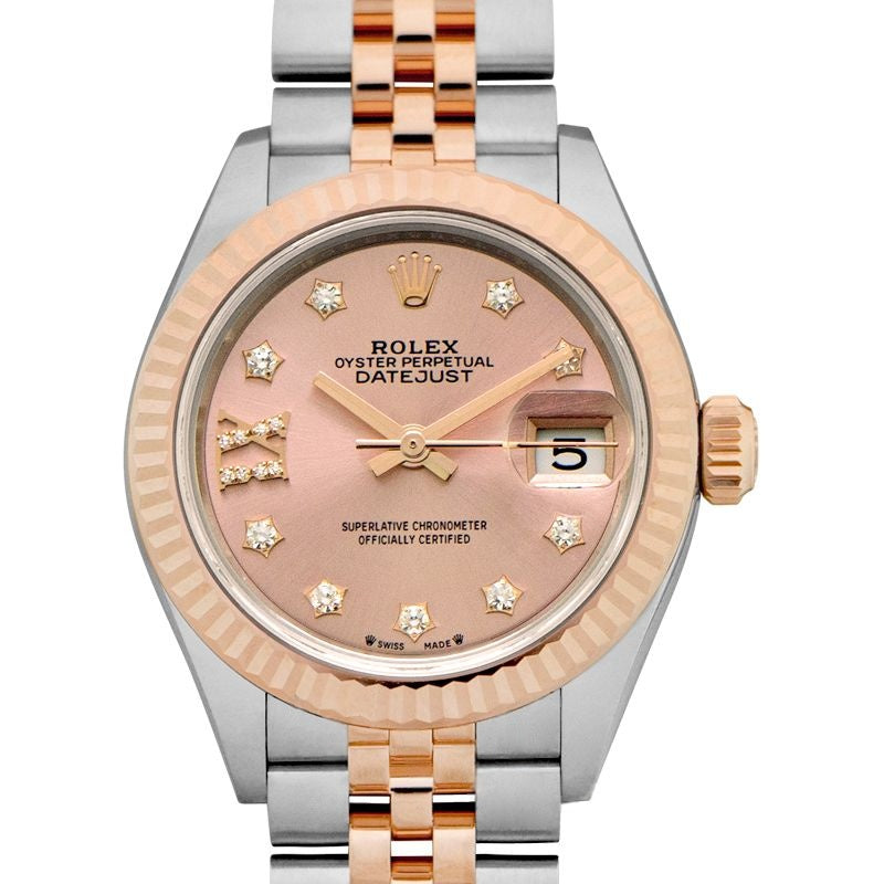 Lady Datejust 28 mm Roségold-Zifferblatt aus Edelstahl, Everose-Gold 279171-0027