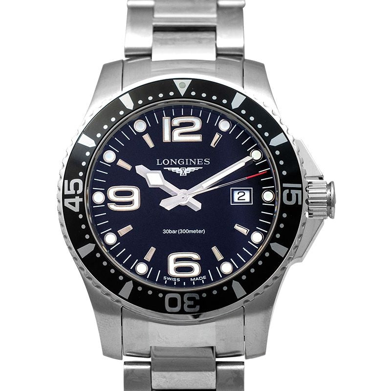 HydroConquest 39 mm schwarzes Zifferblatt aus Edelstahl L37304566