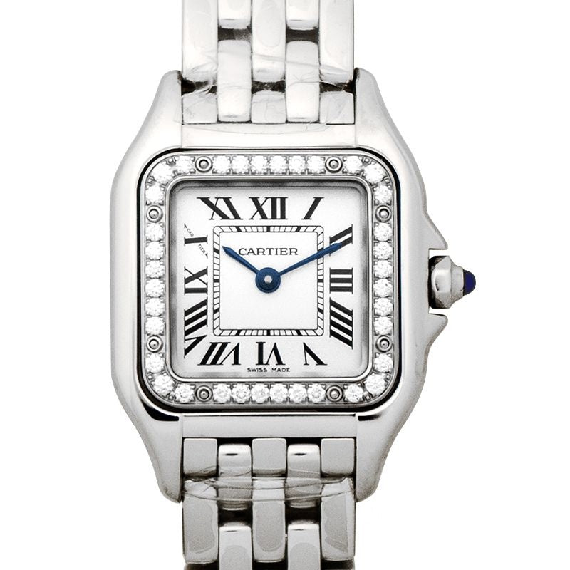 Panthère de Cartier, 22 mm, silbernes Zifferblatt aus Edelstahl, W4PN0007