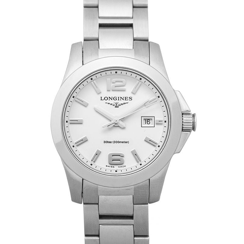 Longines Conquest – 29,50 mm, weißes, mattes Zifferblatt aus Edelstahl, L33764166