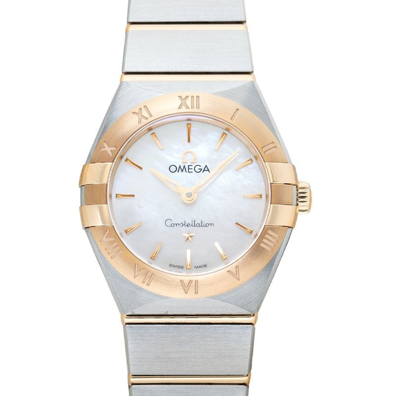 Constellation 25 mm Perlmuttzifferblatt aus Edelstahl, 18 Karat Gelbgold 131.20.25.60.05.002