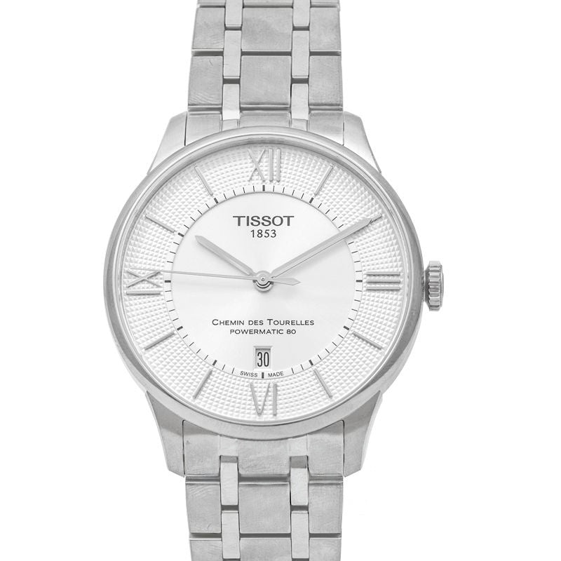 T-Classic 42 mm silbernes Zifferblatt aus Edelstahl T099.407.11.038.00