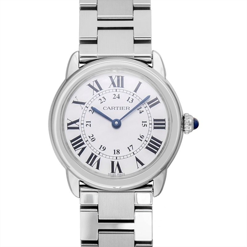 Ronde de Cartier 29,5 mm silbernes Zifferblatt aus Edelstahl W6701004