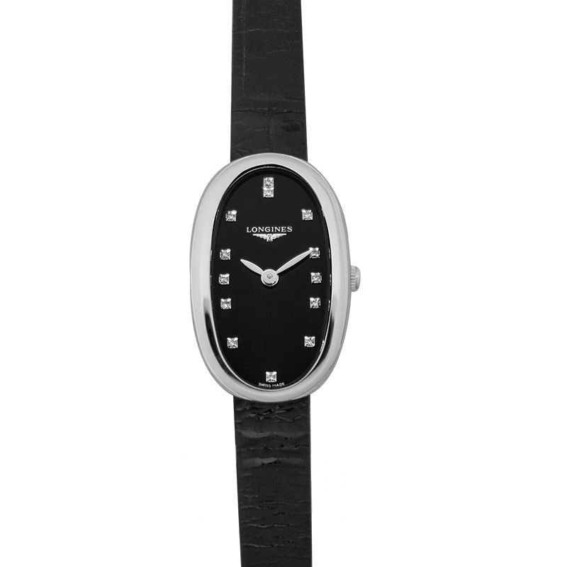 Longines Symphonette 18,9 mm schwarzes Zifferblatt aus Edelstahl L23054570