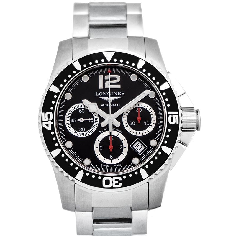HydroConquest 41 mm schwarzes Zifferblatt aus Edelstahl L37444566