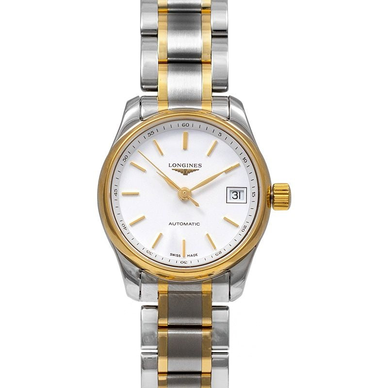 Die Longines Master Collection 25,5 mm weißes Zifferblatt aus Edelstahl L21285127
