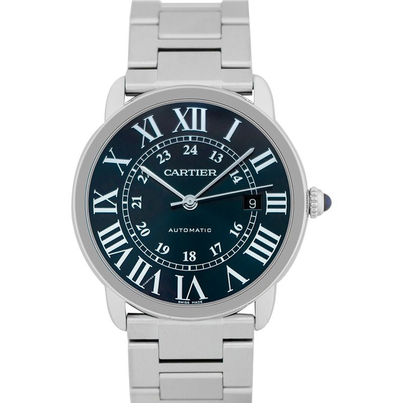 Ronde de Cartier 42 mm blaues Zifferblatt aus Edelstahl WSRN0023