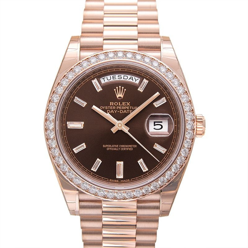 Day Date 40,00 mm braunes Zifferblatt in Everose-Gold 228345RBR