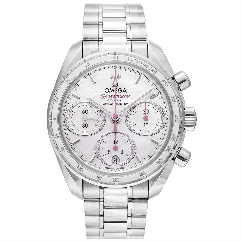 Speedmaster 38 mm weißes Zifferblatt aus Edelstahl 324.30.38.50.55.001