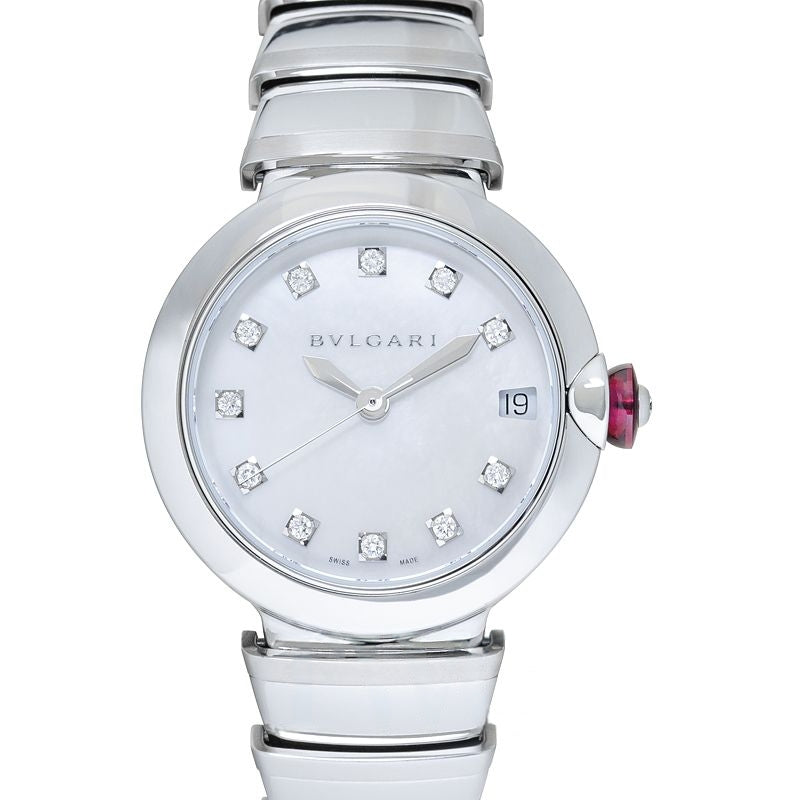 Bvlgari Bvlgari 33 mm weißes Perlmuttzifferblatt aus Edelstahl 102199