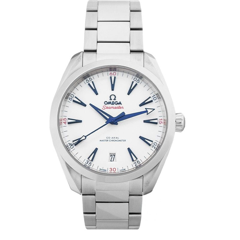 Aqua Terra 41 mm weißes Zifferblatt aus Edelstahl 522.10.41.21.04.001