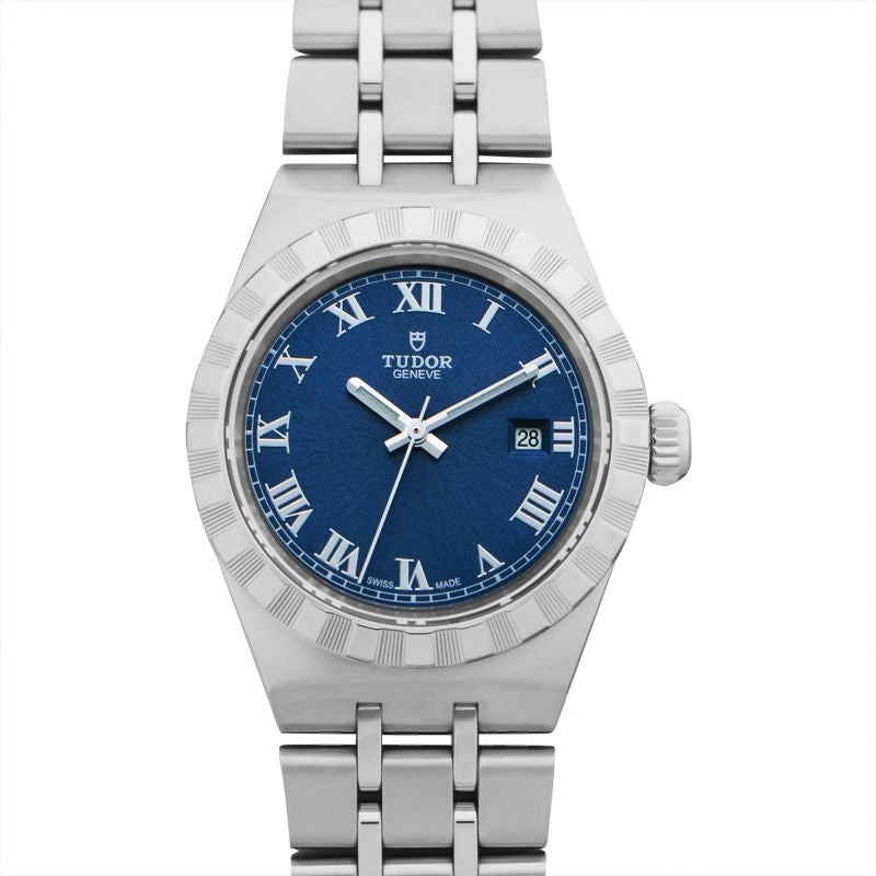 Tudor Royal 28 mm blaues Zifferblatt aus Edelstahl 28300-0006