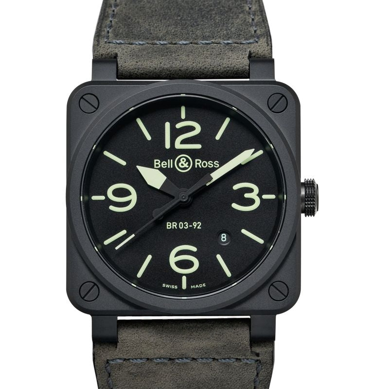 Instrumente, 42 mm, schwarzes Zifferblatt aus Keramik, BR0392-BL3-CE/SCA