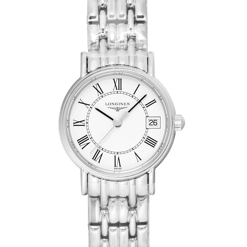 Présence 24 mm weißes Zifferblatt aus Edelstahl L43194116