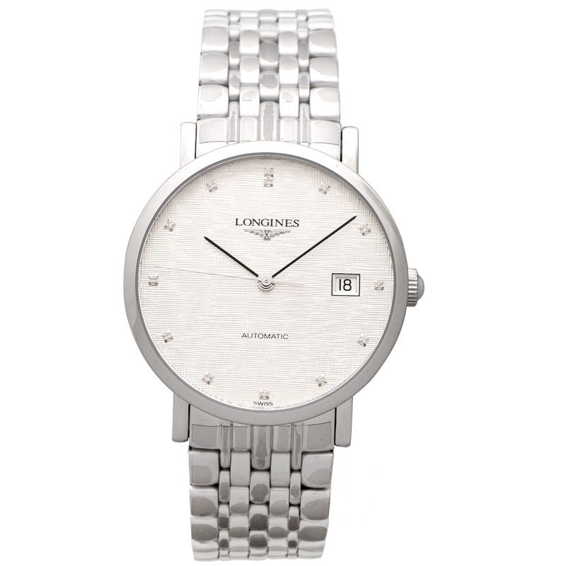 Die Longines Elegant Collection – 37,00 mm gestreiftes silbernes Zifferblatt aus Edelstahl L48104776