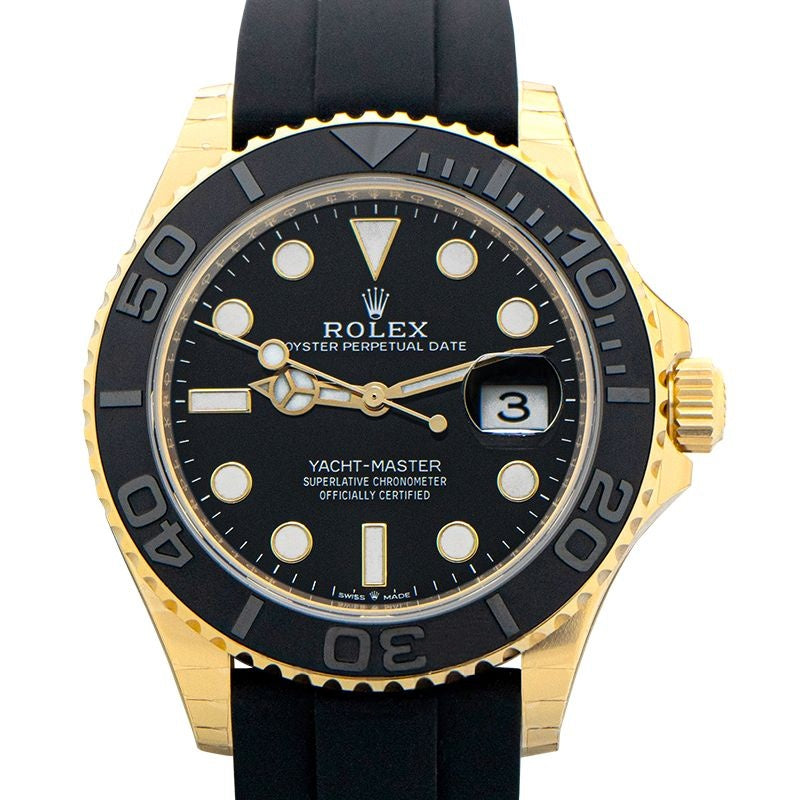 Yacht Master 42 mm schwarzes Zifferblatt in 18 Karat Gelbgold 226658