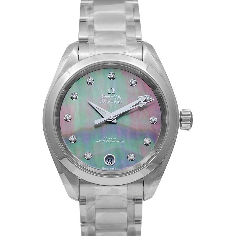 Seamaster 34 mm Perlmutt-Zifferblatt aus Edelstahl 220.10.34.20.57.001
