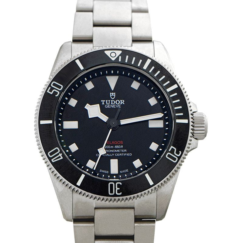 Pelagos 39 mm schwarzes Zifferblatt aus Titan 25407N-0001