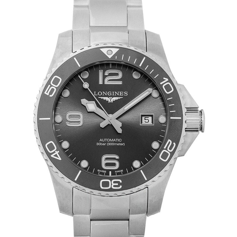 HydroConquest 43 mm graues Zifferblatt aus Edelstahl L37824766