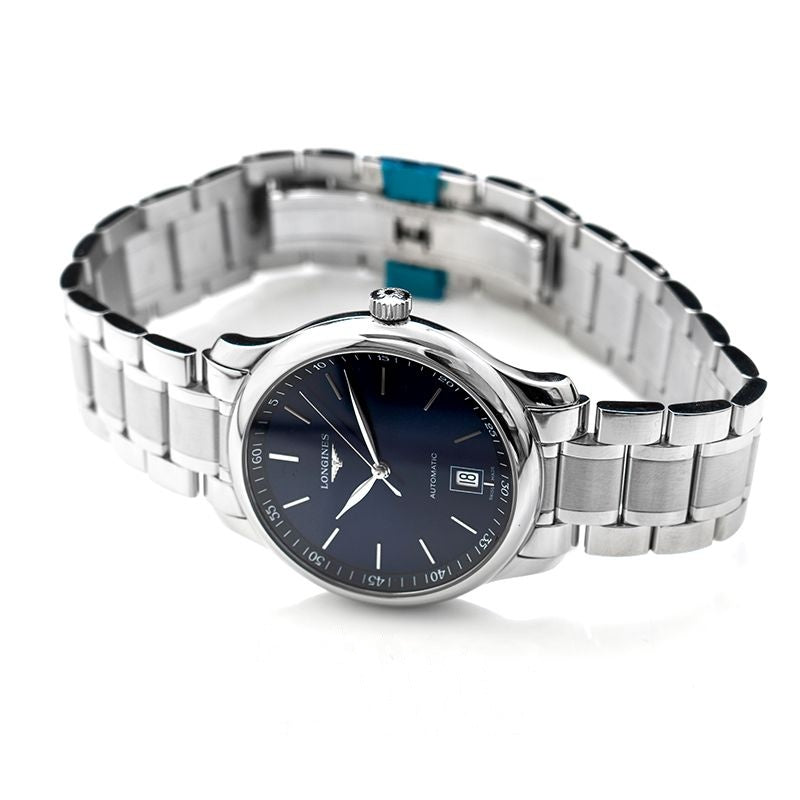 Die Longines Master Collection 38,50 mm blaues Zifferblatt aus Edelstahl L26284926