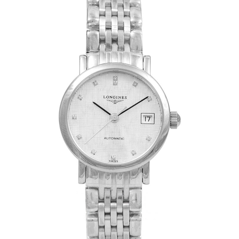 Die Longines Elegant Collection 25,5 mm silbernes Zifferblatt aus Edelstahl L43094776