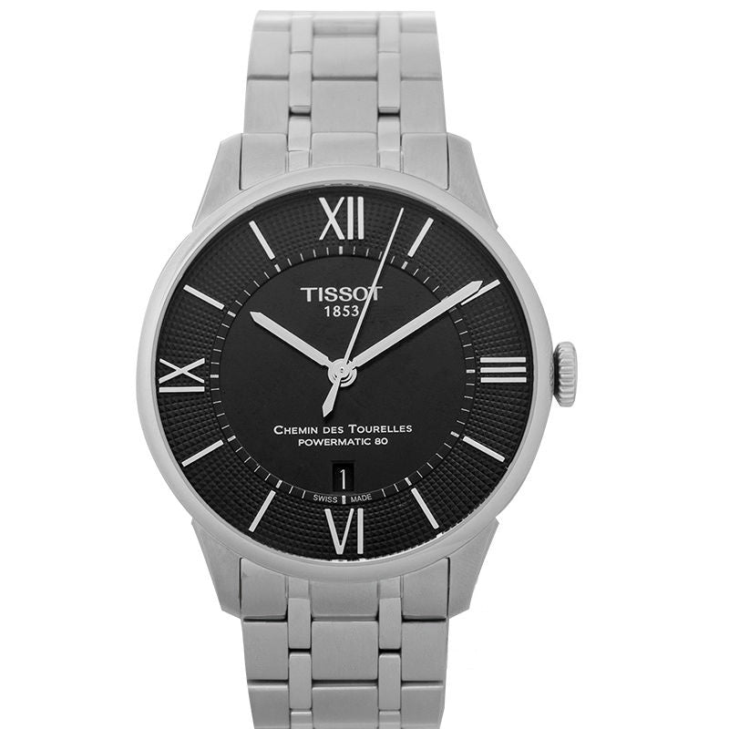 T-Classic 42 mm schwarzes Zifferblatt aus Edelstahl T099.407.11.058.00