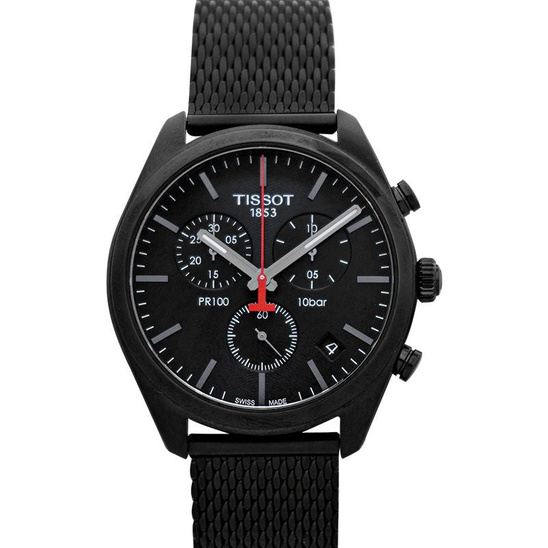 T-Classic 41 mm schwarzes Zifferblatt aus Edelstahl T101.417.33.051.00